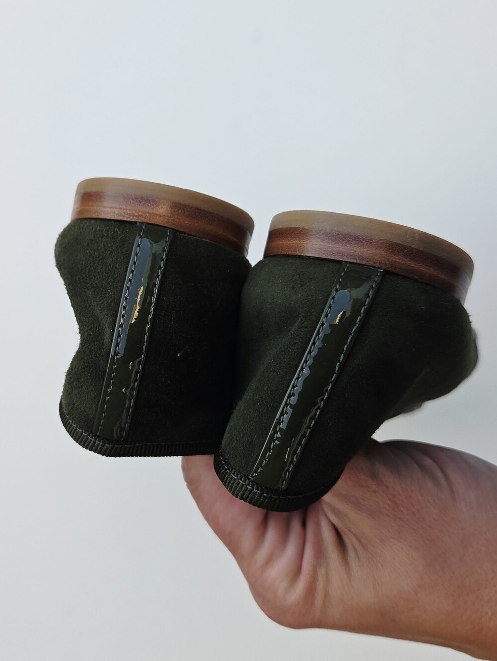 Margaux The Demi ballet flats in an olive green suede 38 8 Wide - Picture 5 of 7